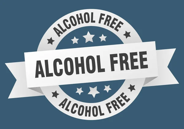 Etiqueta Isolada Fita Redonda Livre Álcool Sinal Livre Álcool — Vetor de Stock