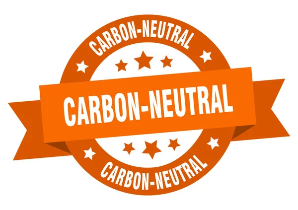 Carbon Neutral Ribbon Isolated Label Carbon Neutral Sign — Stock Vector