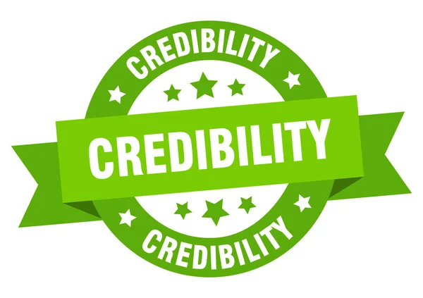 Credibilità Nastro Rotondo Isolata Etichetta Segno Credibilità — Vettoriale Stock