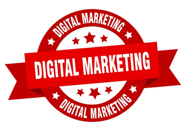 Digitales Marketing Rundes Band Isoliertes Etikett Digitales Marketingschild — Stockvektor