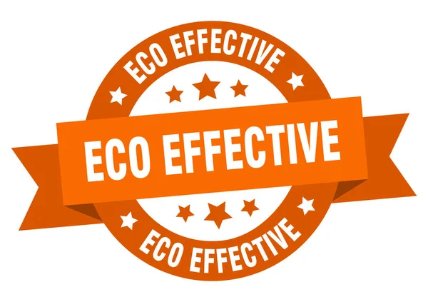 Rótulo Isolado Fita Redonda Eco Eficaz Sinal Eco Eficaz — Vetor de Stock