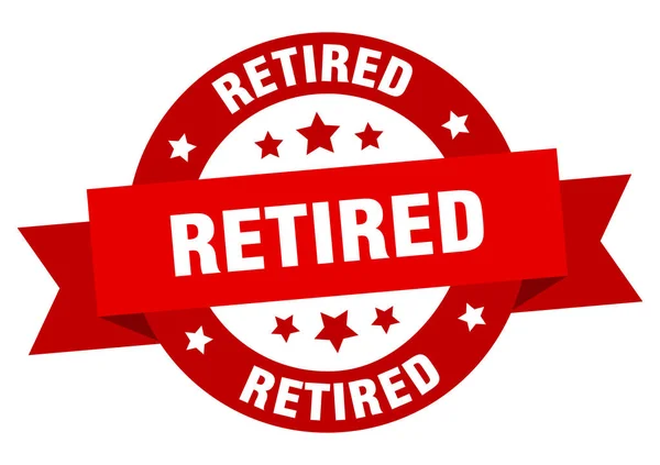 Emekliye Ayrılmış Yuvarlak Kurdele Etiketi Emekli Işareti — Stok Vektör