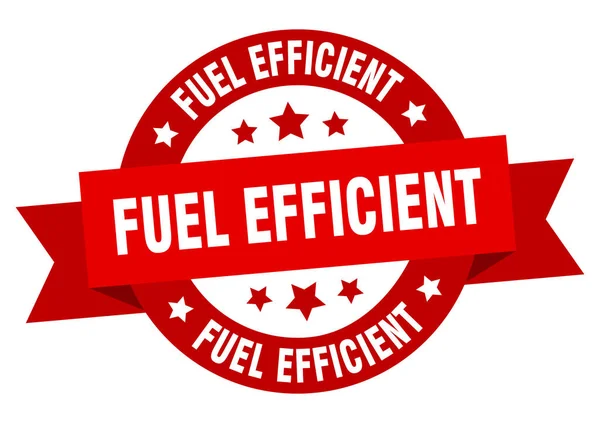 Combustível Eficiente Fita Redonda Rótulo Isolado Sinal Eficiência Energética — Vetor de Stock