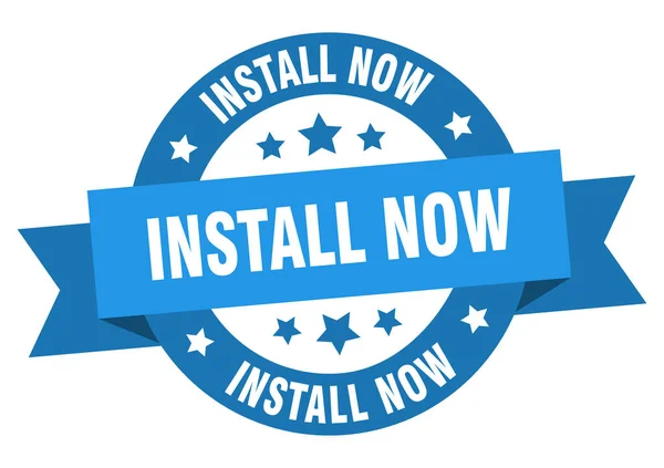 Install Now Ribbon Isolated Label Install Now Sign — Stock Vector