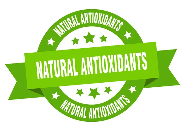 Natural Antioxidants Ribbon Isolated Label Natural Antioxidants Sign — Stock Vector