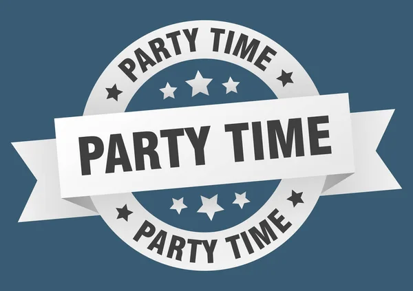 Party Time Ribbon Isolated Label Party Time Sign — Stock Vector