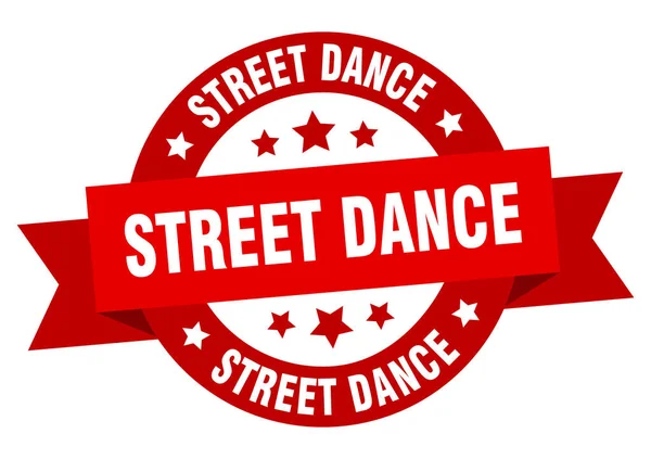 Kurdele Etrafında Sokak Dansı Etiketi Sokak Dansı Tabelası — Stok Vektör