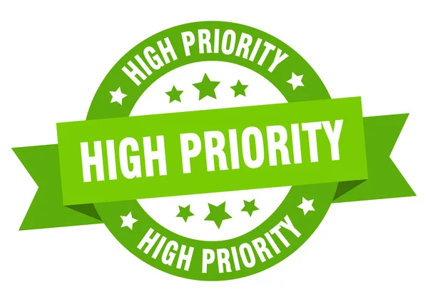 High Priority Ribbon Isolated Label High Priority Sign — Stock Vector