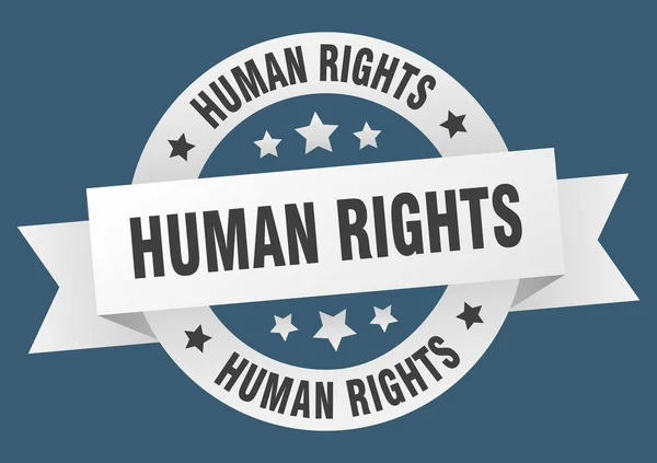 Etiqueta Aislada Cinta Redonda Derechos Humanos Firma Derechos Humanos — Vector de stock