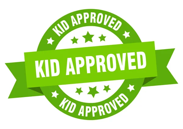 Kid Approved Ribbon Isolated Label Kid Approved Sign — Stock Vector