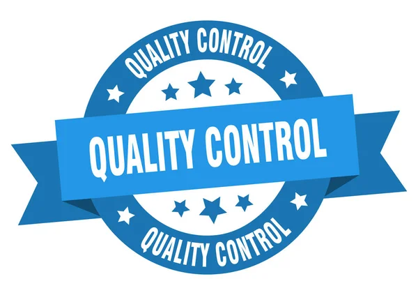 Etichetta Isolata Del Nastro Rotondo Controllo Qualità Segno Controllo Qualità — Vettoriale Stock