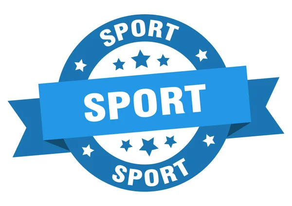 Sport Rotund Panglică Etichetă Izolată Semn Sportiv — Vector de stoc
