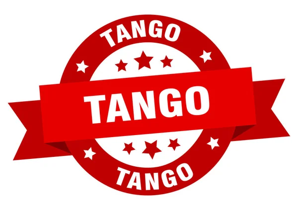 Танго Круглая Лента Изолированная Этикетка Знак Танго — стоковый вектор