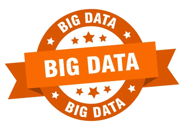 Big Data Redonda Fita Etiqueta Isolada Sinal Big Data — Vetor de Stock