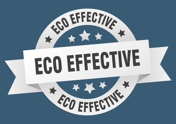 Rótulo Isolado Fita Redonda Eco Eficaz Sinal Eco Eficaz — Vetor de Stock