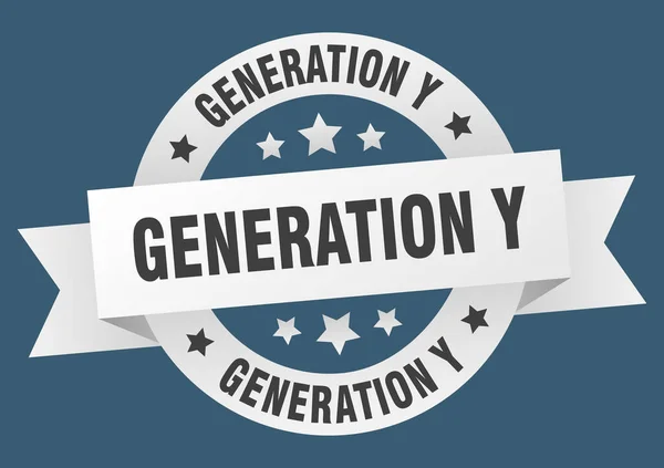 Поколение Круглой Ленты Изолированной Этикетки Знак Поколения — стоковый вектор
