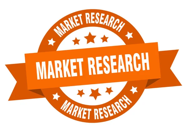 Έρευνα Αγοράς Στρογγυλή Κορδέλα Απομονωμένη Ετικέτα Σήμα Έρευνας Αγοράς — Διανυσματικό Αρχείο