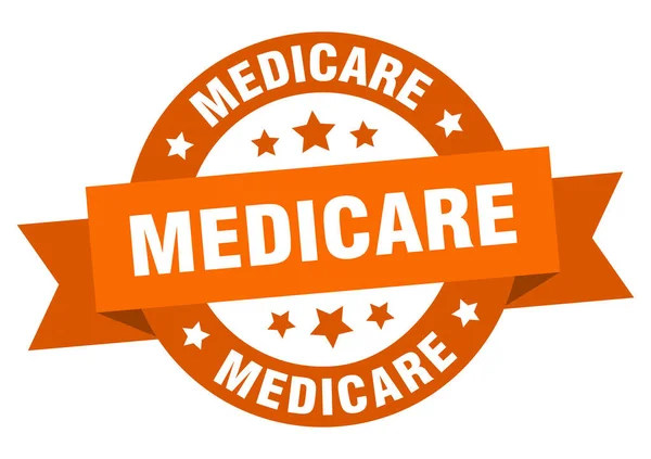 Medicare Runda Band Isolerad Etikett Medicare Tecken — Stock vektor