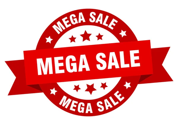 Mega Výprodej Kulaté Stuhy Izolované Štítek Mega Prodejní Značka — Stockový vektor