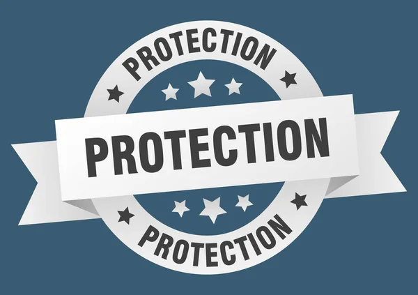 Proteção Fita Redonda Rótulo Isolado Signo Proteção — Vetor de Stock