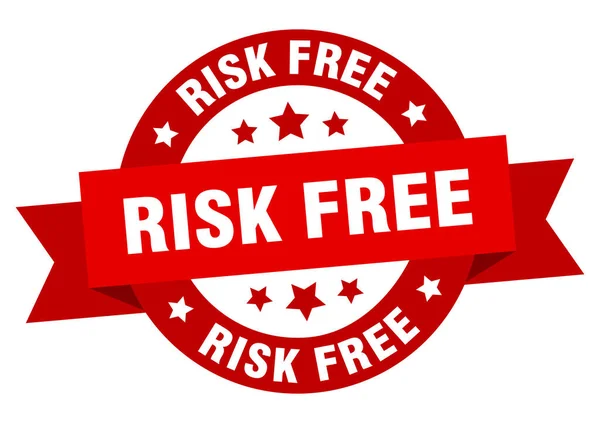 Ризик Вільний Кругла Стрічка Ізольована Етикетка Знак Вільного Ризику — стоковий вектор