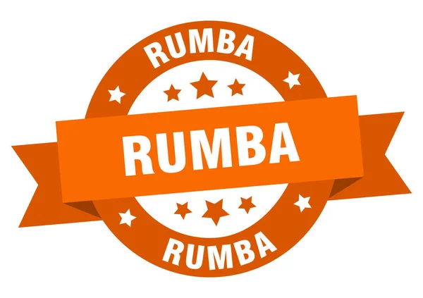 Ruban Rond Rumba Étiquette Isolée Signe Rumba — Image vectorielle