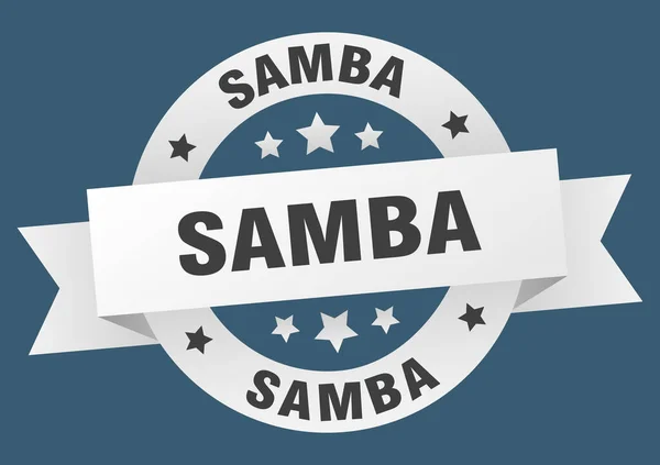 Samba Cinta Redonda Etiqueta Aislada Signo Samba — Archivo Imágenes Vectoriales