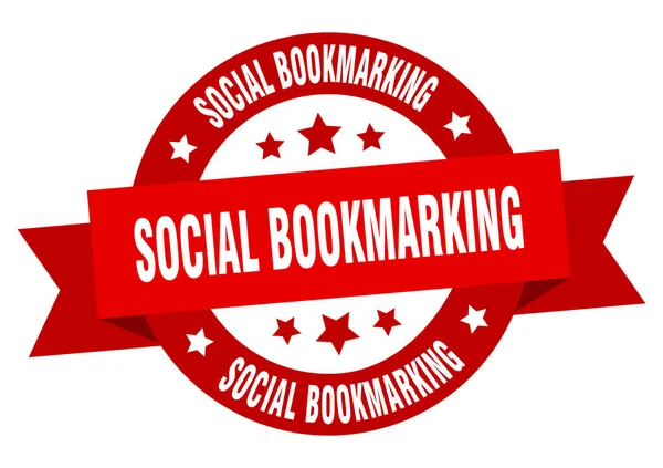 Social Bookmarking Rundes Band Isoliertes Etikett Social Bookmarking Zeichen — Stockvektor