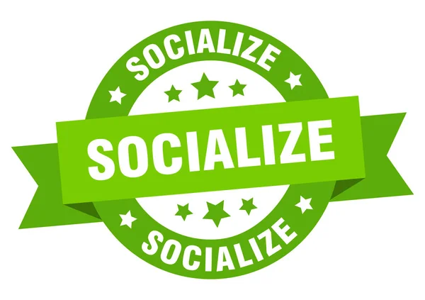 Socialize Ribbon Isolated Label Socialize Sign — Stock Vector