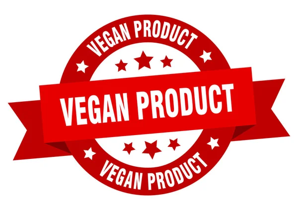 Producto Vegano Cinta Redonda Etiqueta Aislada Signo Producto Vegano — Vector de stock