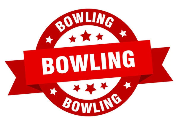 Bowling Rundes Band Isoliertes Etikett Bowling Schild — Stockvektor