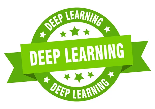 Deep Learning Ribbon Isoliertes Etikett Deep Learning Zeichen — Stockvektor