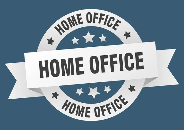 Home Office Fita Redonda Etiqueta Isolada Sinal Escritório Casa — Vetor de Stock