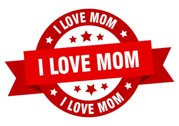 Szeretem Anya Kerek Szalag Izolált Címkéjét Szeretem Anya Aláírását — Stock Vector