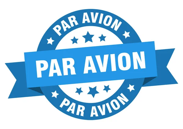 Par Avion Rundes Band Isoliertes Etikett Par Avion Sign — Stockvektor