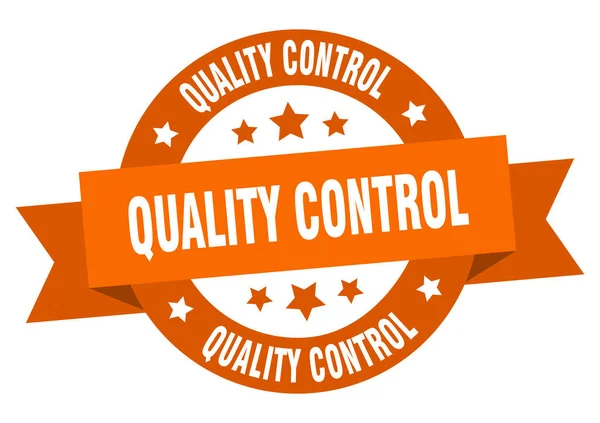 Controle Qualidade Fita Redonda Rótulo Isolado Sinal Controle Qualidade — Vetor de Stock