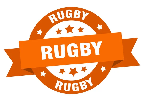 Rugby Runda Band Isolerad Etikett Rugbyskylt — Stock vektor