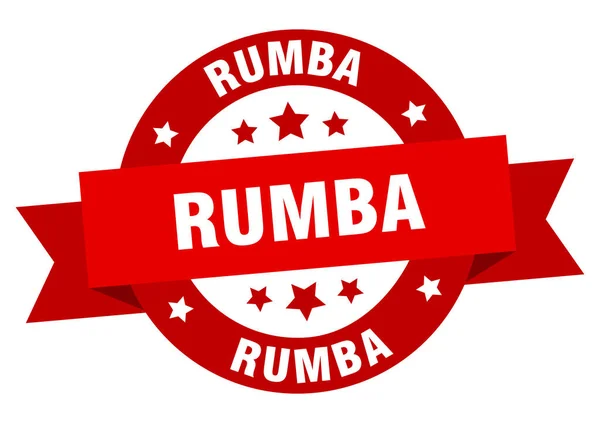 Ruban Rond Rumba Étiquette Isolée Signe Rumba — Image vectorielle