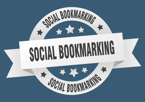 Social Bookmarking Ronde Lint Geïsoleerde Label Sociale Bladwijzer — Stockvector