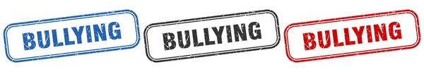 Bullying Cuadrado Conjunto Signos Aislados Sello Intimidación — Archivo Imágenes Vectoriales