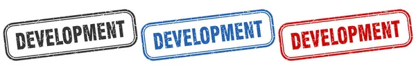 Development Square Isolated Sign Set Development Stamp — Stock Vector