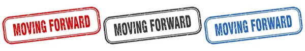 Moving Forward Square Isolated Sign Set Moving Forward Stamp — Stock Vector