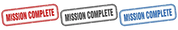 Mission Complete Square Isolated Sign Set Штамп Миссии — стоковый вектор