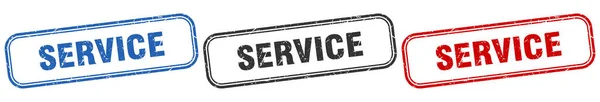 Servicio Cuadrado Conjunto Letreros Aislados Sello Servicio — Vector de stock