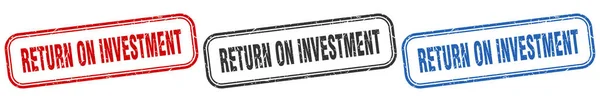 Return Investment Square Isolated Sign Set Návratnost Investičního Kolku — Stockový vektor