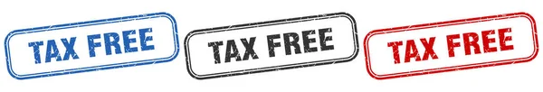 Conjunto Sinal Isolado Quadrado Livre Impostos Carimbo Com Isenção Impostos — Vetor de Stock