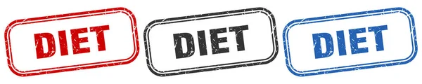 Dieta Cuadrada Conjunto Signos Aislados Sello Dieta — Vector de stock