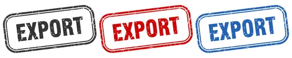 Exportar Cuadrado Conjunto Letreros Aislados Sello Exportación — Archivo Imágenes Vectoriales