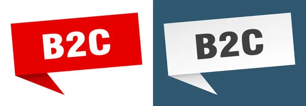 B2C Pankartı B2C Konuşma Balonu Etiketi Ayarlandı — Stok Vektör