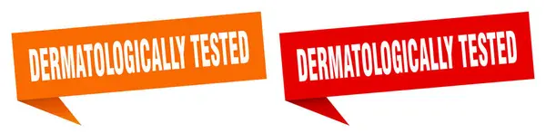 Signo Banner Dermatológicamente Probado Dermatológicamente Probado Juego Etiquetas Burbuja Del — Vector de stock